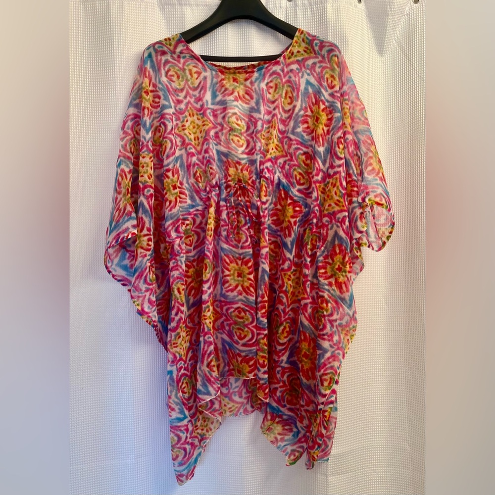 NWT Joan Vass sheer tunic/ beach cover one size fits all.